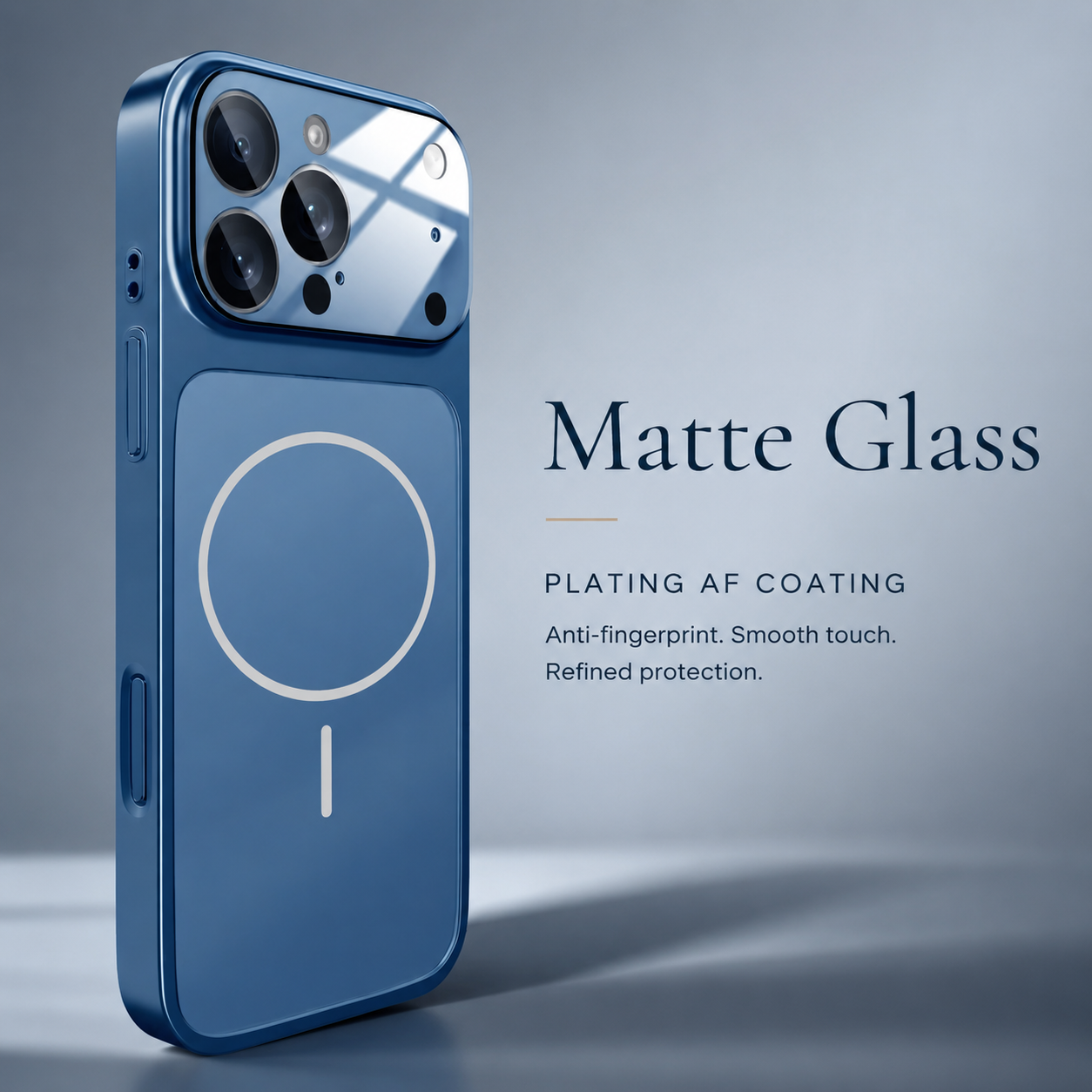 Premium iPhone Case MagSafe Compatible Nano Glass Matte Design with Camera Lens Protection, Shockproof Anti Fingerprint Surface, Slim Durable Construction