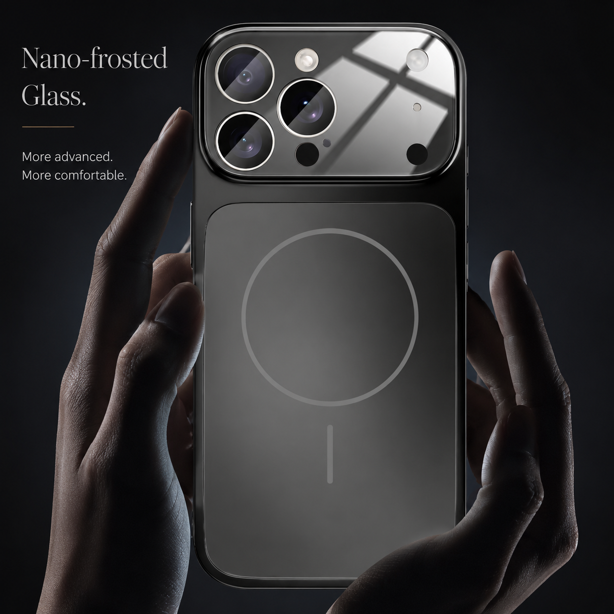 Premium iPhone Case MagSafe Compatible Nano Glass Matte Design with Camera Lens Protection, Shockproof Anti Fingerprint Surface, Slim Durable Construction
