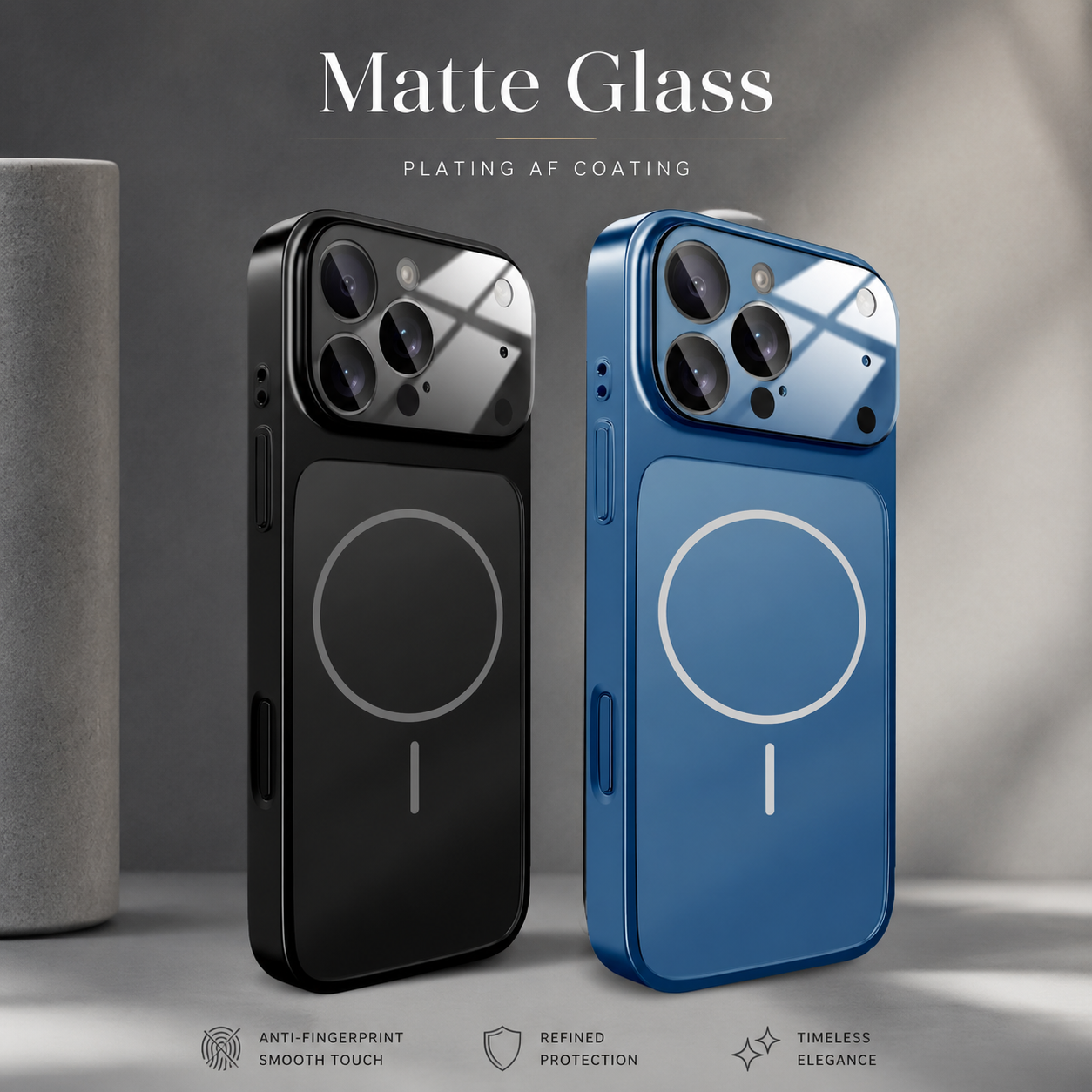 Premium iPhone Case MagSafe Compatible Nano Glass Matte Design with Camera Lens Protection, Shockproof Anti Fingerprint Surface, Slim Durable Construction