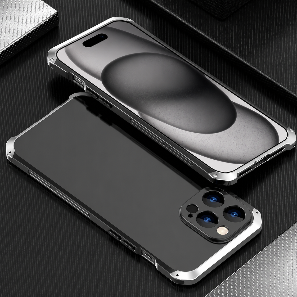 Premium iPhone Case MagSafe Compatible PC and Aluminum Metal Bumper with Shockproof Dual Layer Protection, Dustproof Anti Scratch Finish, Premium Metallic Design