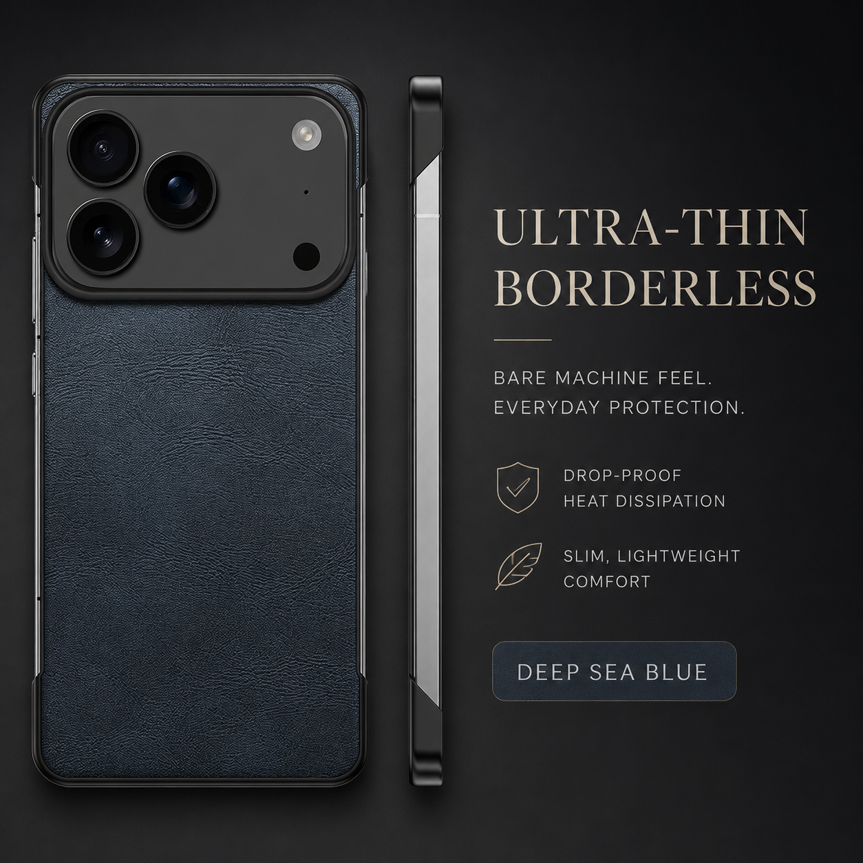 Premium iPhone Case MagSafe Compatible PU Leather Cover Camera Lens Protection Ultra Thin Frameless Shockproof Anti Fall Non Slip Matte Design