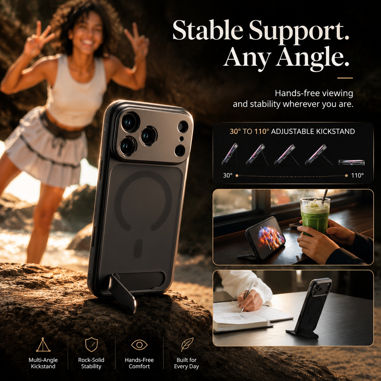 Premium iPhone Case MagSafe Compatible Photography Design with Camera Lens Protection, Filter Mount Support, Kickstand Function, Shockproof Construction