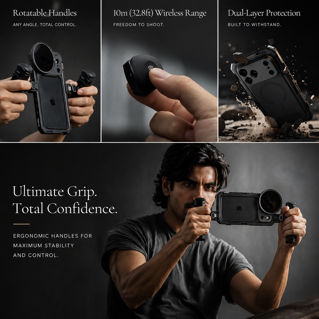 Premium iPhone Case MagSafe Compatible Photography Design with Camera Lens Protection, Filter Mount Support, Kickstand Function, Shockproof Construction