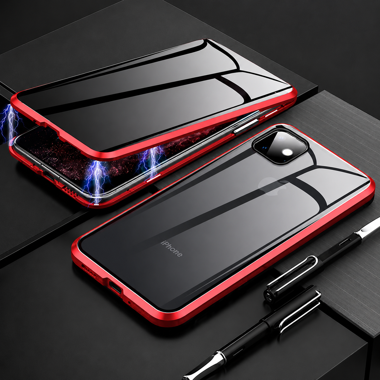 Premium iPhone Case MagSafe Compatible Privacy Screen Tempered Glass Protective Cover Camera Lens Protection Shockproof 360 Full Body Slim Design