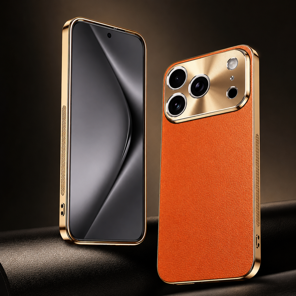Premium iPhone Case MagSafe Compatible Protective Cover Lychee Texture Leather Back Camera Lens Protection Shockproof Full Coverage Slim Design
