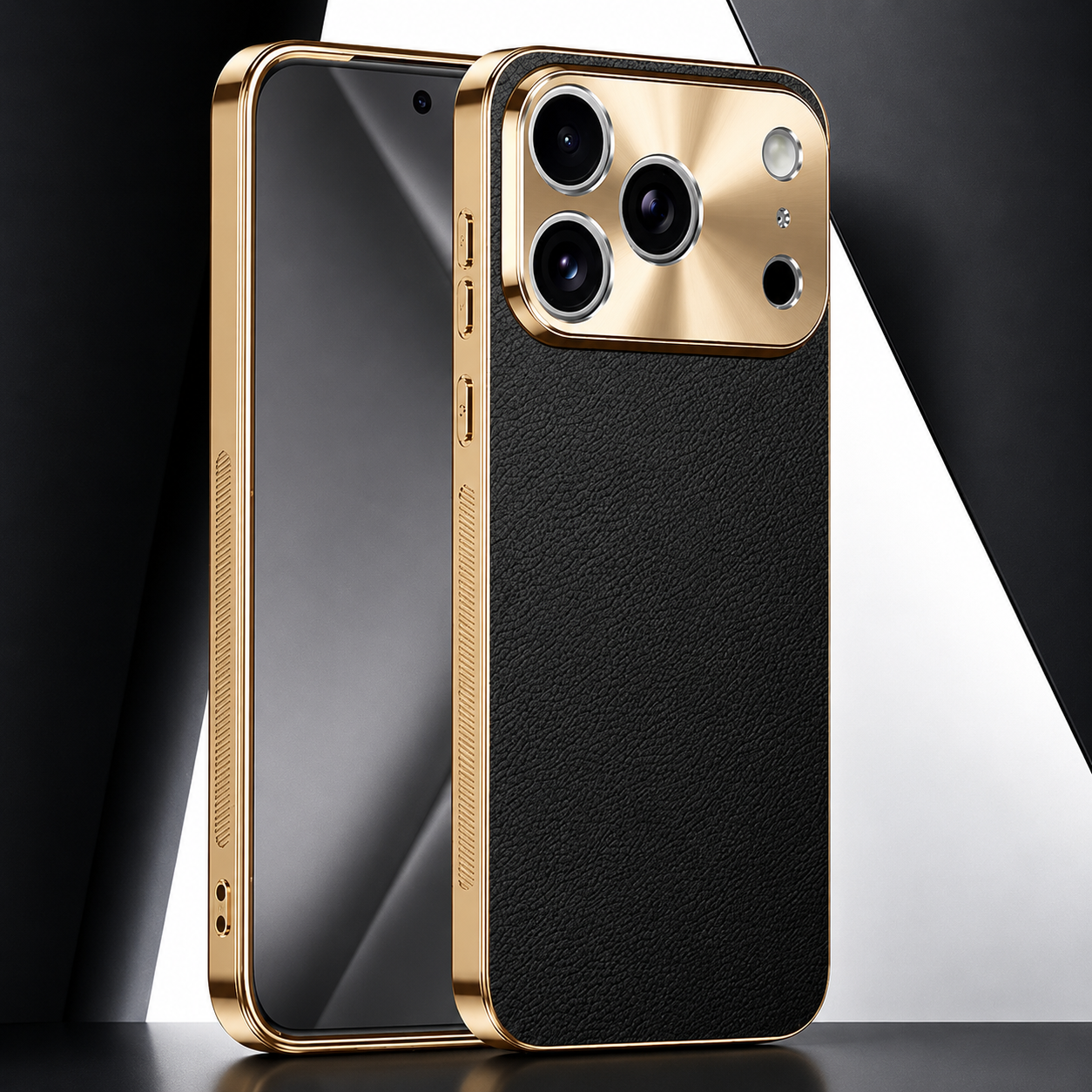 Premium iPhone Case MagSafe Compatible Protective Cover Lychee Texture Leather Back Camera Lens Protection Shockproof Full Coverage Slim Design