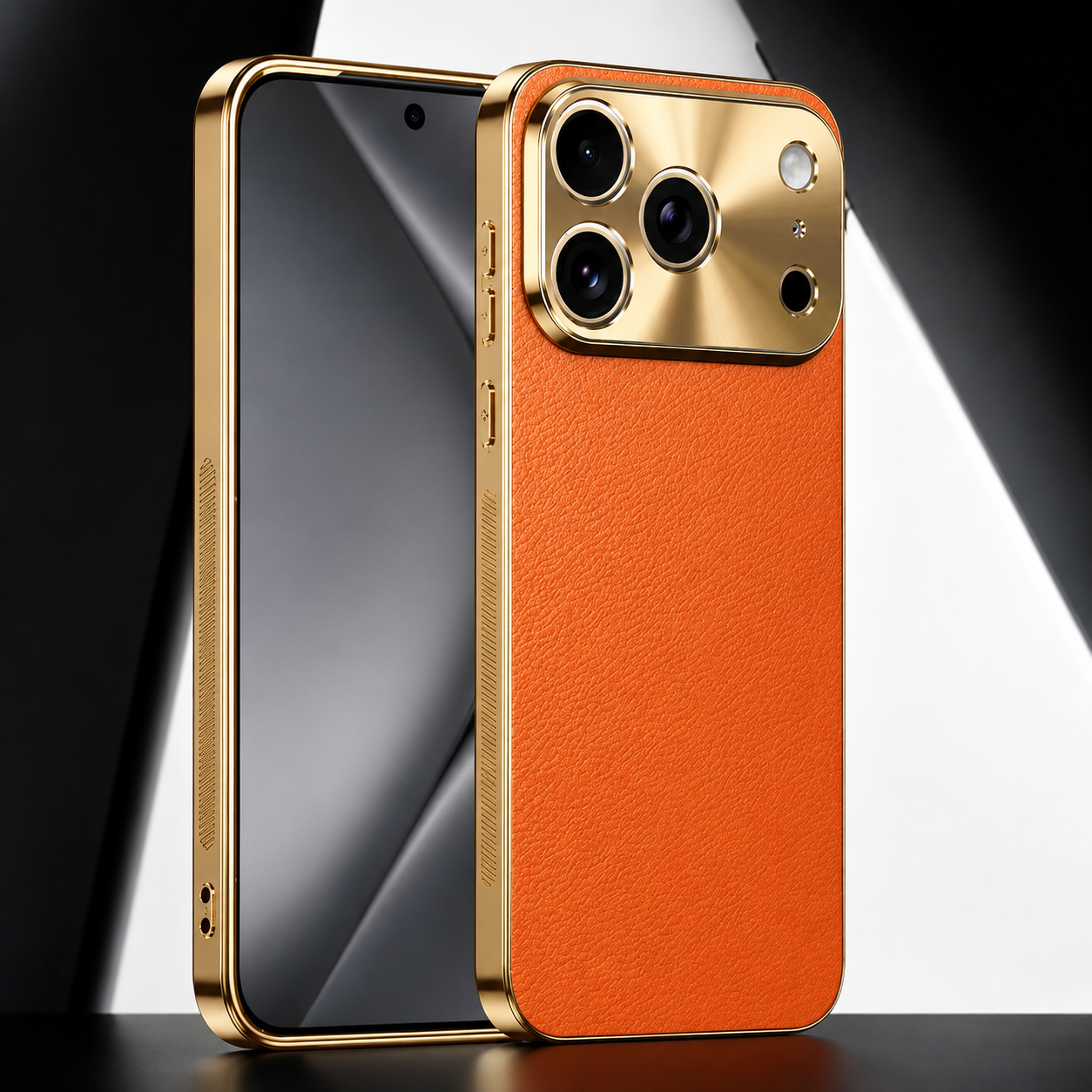 Premium iPhone Case MagSafe Compatible Protective Cover Lychee Texture Leather Back Camera Lens Protection Shockproof Full Coverage Slim Design