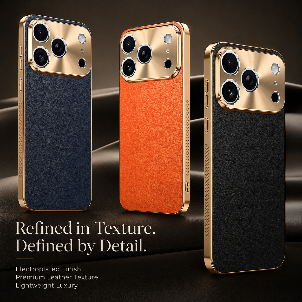 Premium iPhone Case MagSafe Compatible Protective Cover Lychee Texture Leather Back Camera Lens Protection Shockproof Full Coverage Slim Design