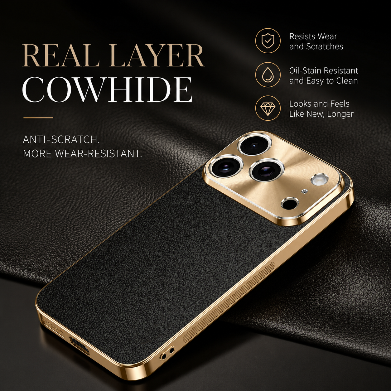 Premium iPhone Case MagSafe Compatible Protective Cover Lychee Texture Leather Back Camera Lens Protection Shockproof Full Coverage Slim Design