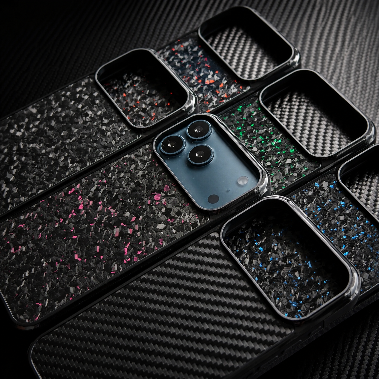 Premium iPhone Case MagSafe Compatible Real Forged Carbon Fiber Finish, TPU Hybrid Structure, Shock Resistant Non Slip Full Coverage Design