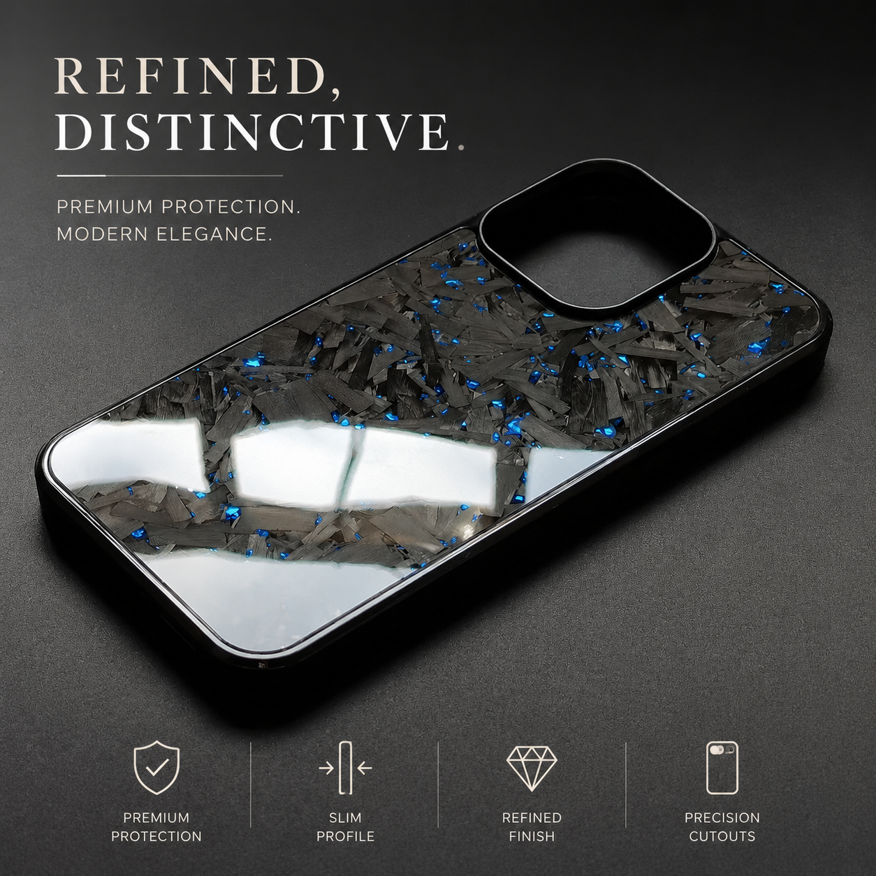 Premium iPhone Case MagSafe Compatible Real Glossy Forged Carbon Fiber Cover Shockproof TPU Hybrid Full-Coverage Magnetic Non-Slip Design