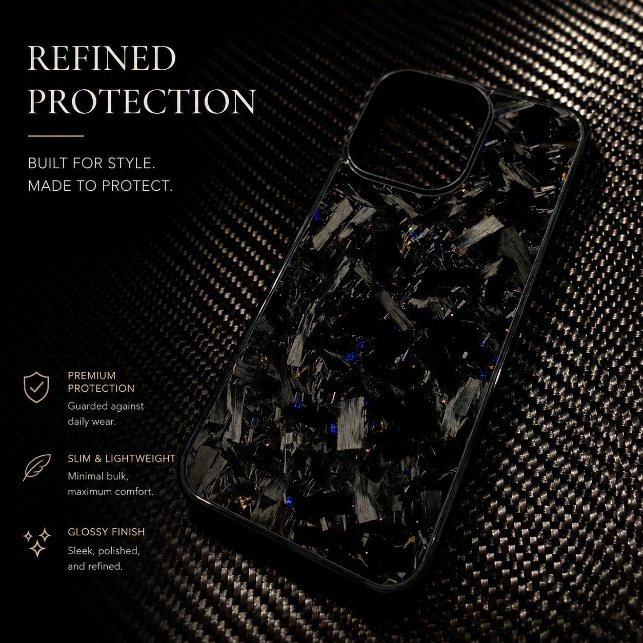 Premium iPhone Case MagSafe Compatible Real Glossy Forged Carbon Fiber Cover Shockproof TPU Hybrid Full-Coverage Magnetic Non-Slip Design