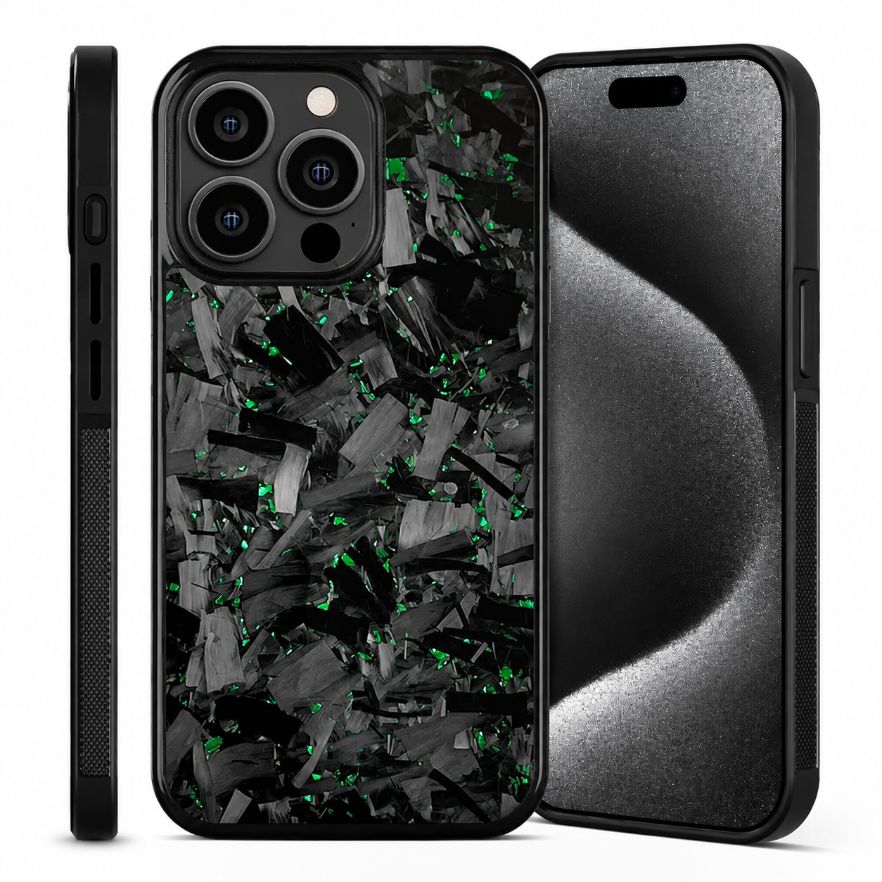 Premium iPhone Case MagSafe Compatible Real Glossy Forged Carbon Fiber Cover Shockproof TPU Hybrid Full-Coverage Magnetic Non-Slip Design