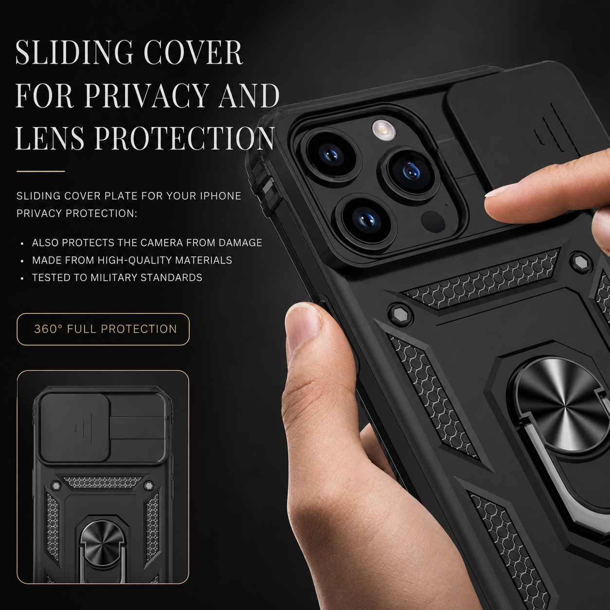 Premium iPhone Case MagSafe Compatible Rugged Armor Card Holder Kickstand Shockproof Protective Cover Camera Lens Protection Heavy Duty Design