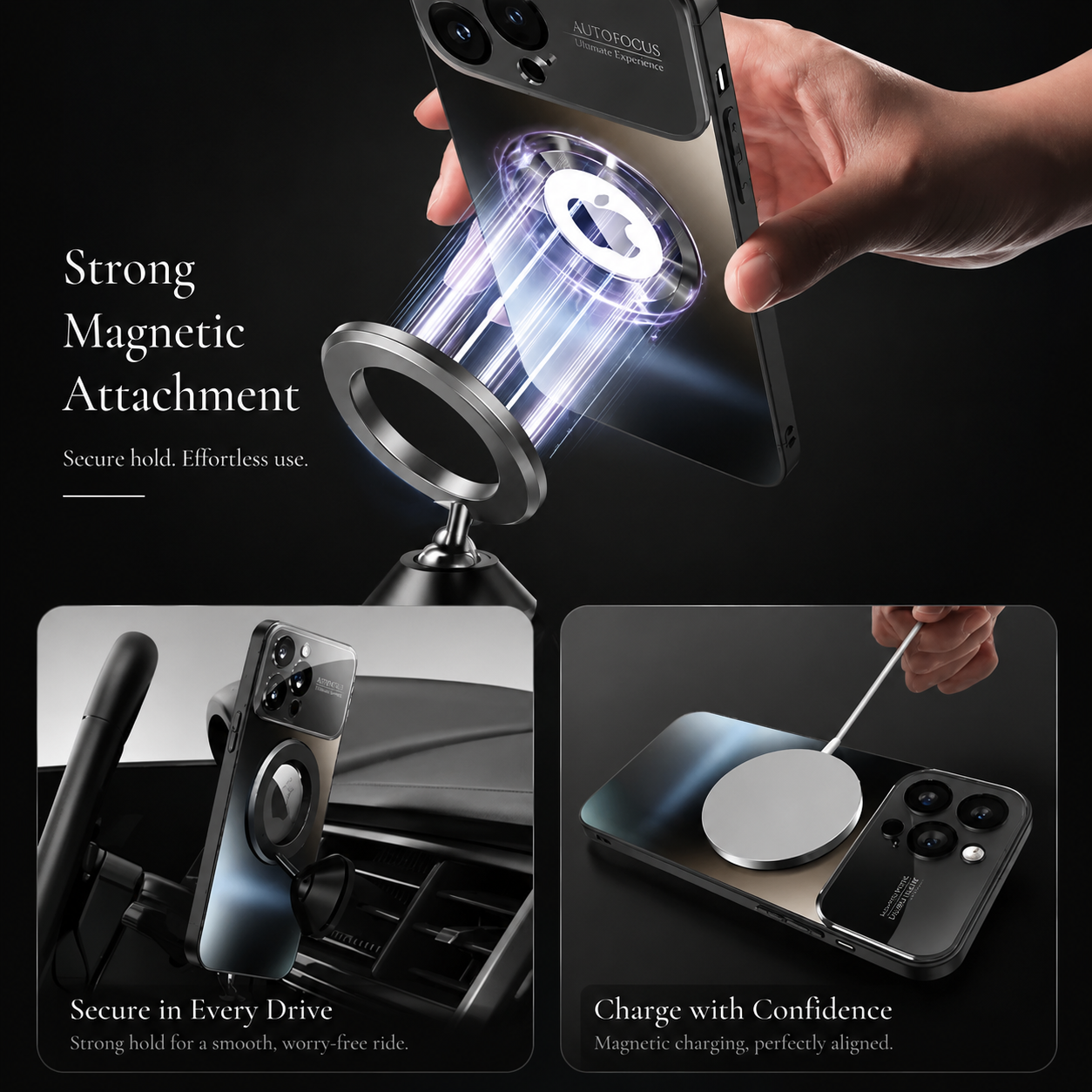 Premium iPhone Case MagSafe Compatible Shockproof Cover Glass Camera Lens Protection Slim Anti-Fingerprint Magnetic Wireless Charging Protective Back Full Coverage