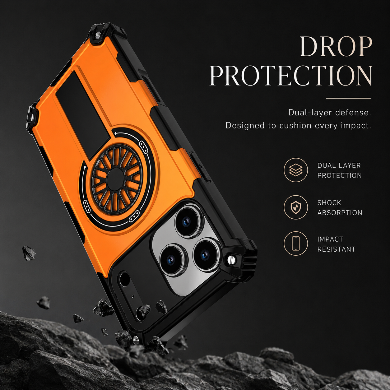 Premium iPhone Case MagSafe Compatible Shockproof Cover Rugged Armor Magnetic Wireless Charging Bracket Stand Anti Fingerprint Non Slip Design