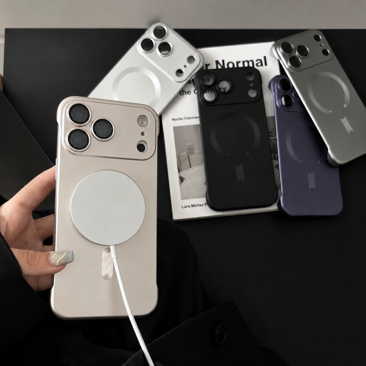 Premium iPhone Case MagSafe Compatible Shockproof Matte Anti-Fingerprint TPU Cover Wireless Charging Dustproof Non-Slip Frameless Solid Design