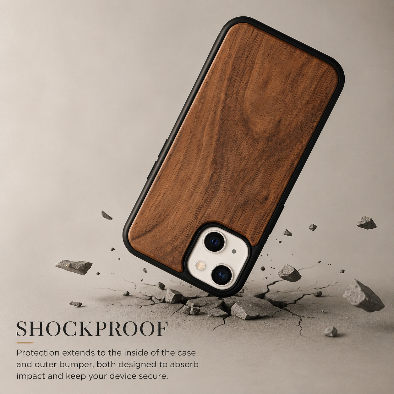 Premium iPhone Case MagSafe Compatible Solid Bamboo Wood Protective Cover Camera Lens Protection Shockproof Hard Back Slim Natural Design
