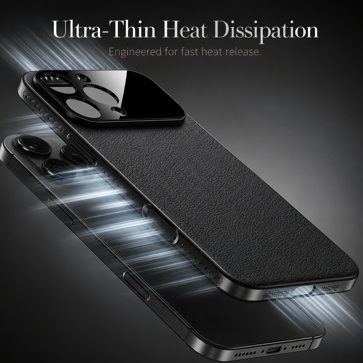 Premium iPhone Case MagSafe Compatible Solid-Color Leather Border Cover Shockproof Anti-Fingerprint Heat-Dissipation Bumper Large Camera Window Non-Slip Design