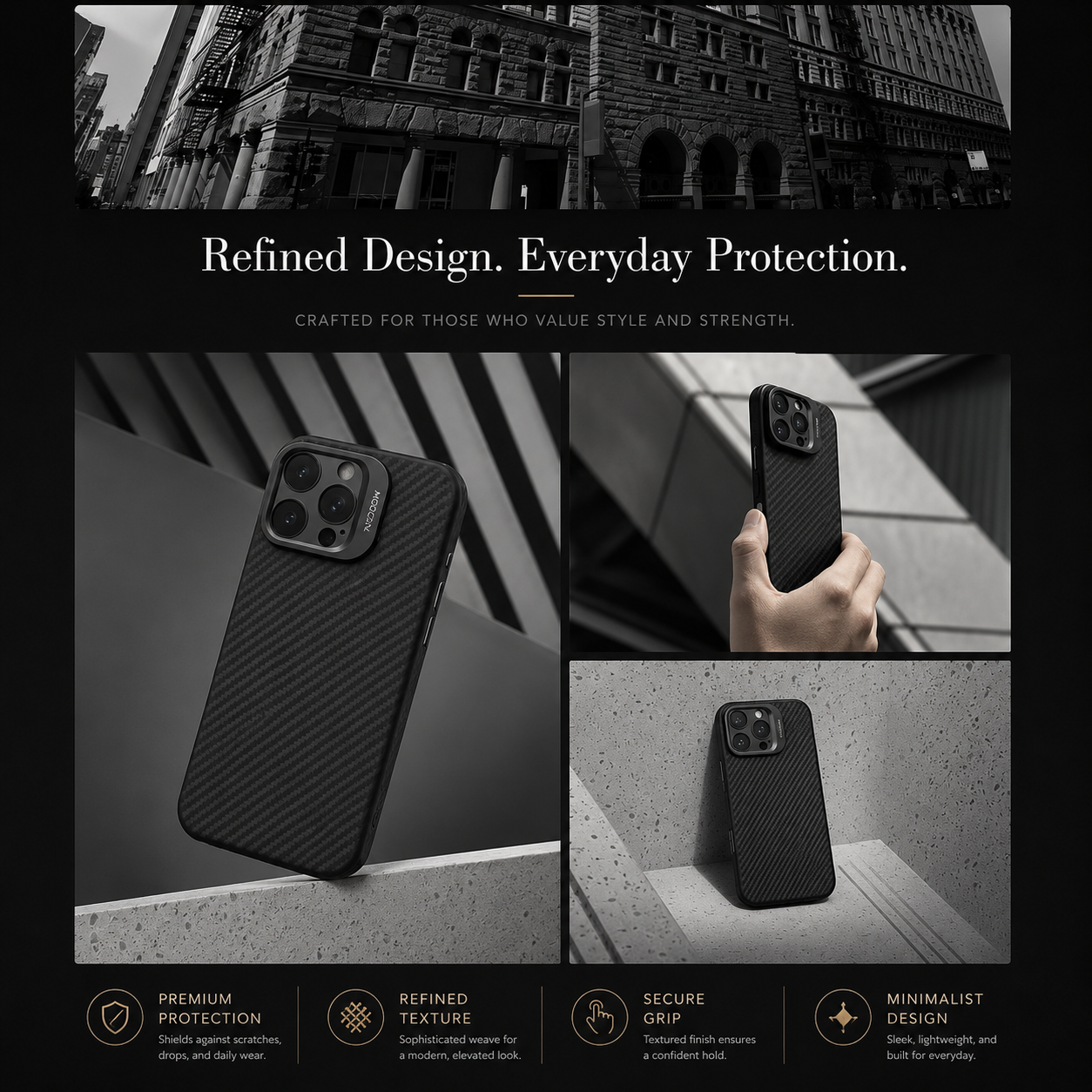 Premium iPhone Case MagSafe Compatible TPU PC Cover Camera Lens Protection Shockproof Non Slip Grip Slim Durable Protective Case Anti Scratch Design