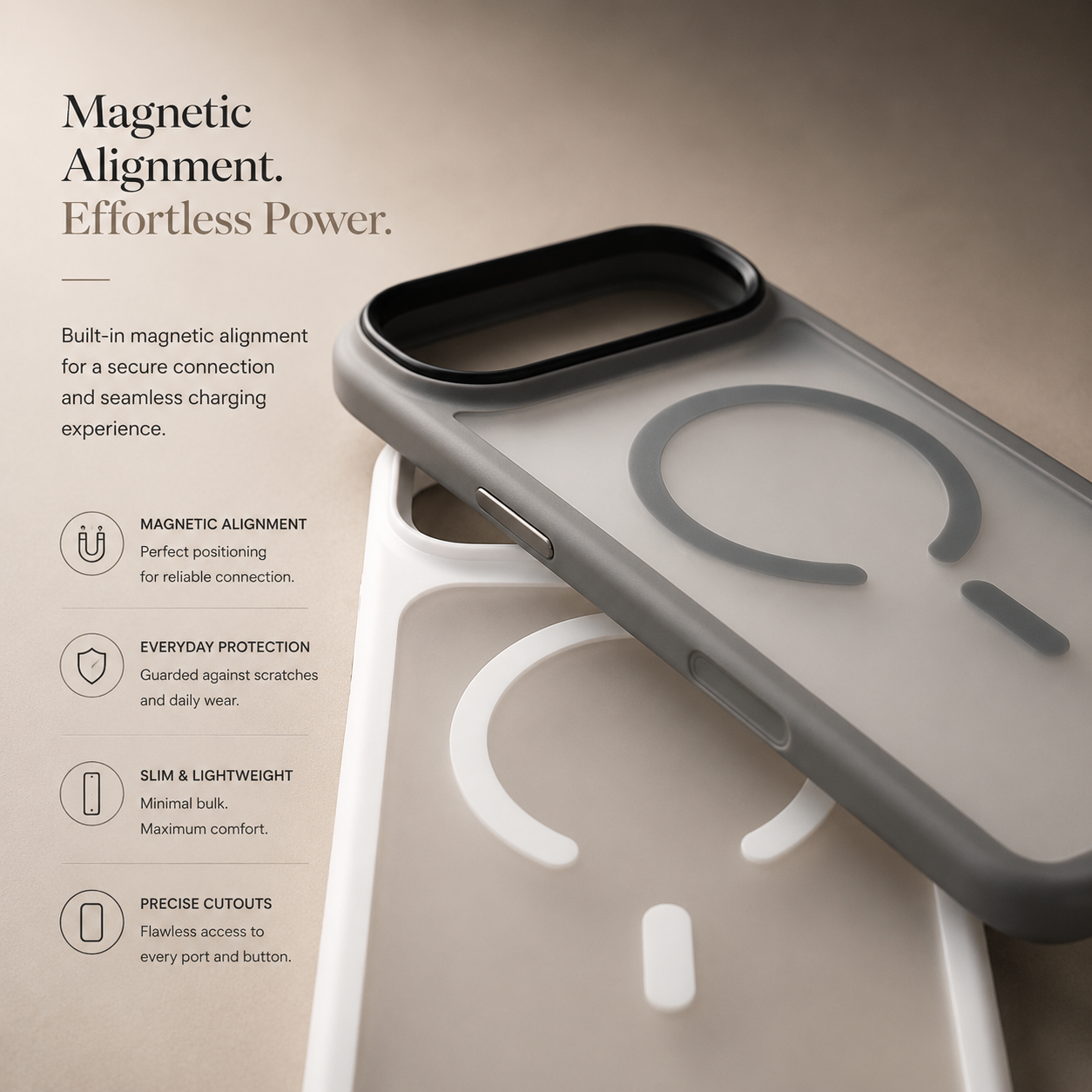 Premium iPhone Case MagSafe Compatible TPU PC Cover with Camera Button, Shockproof Protection, Camera Lens Protection and Anti Fingerprint Finish