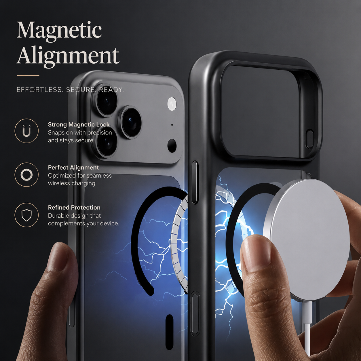 Premium iPhone Case MagSafe Compatible TPU PC Shockproof Cover Camera Control Button Anti Fingerprint Matte Finish Slim Protective Grip Design