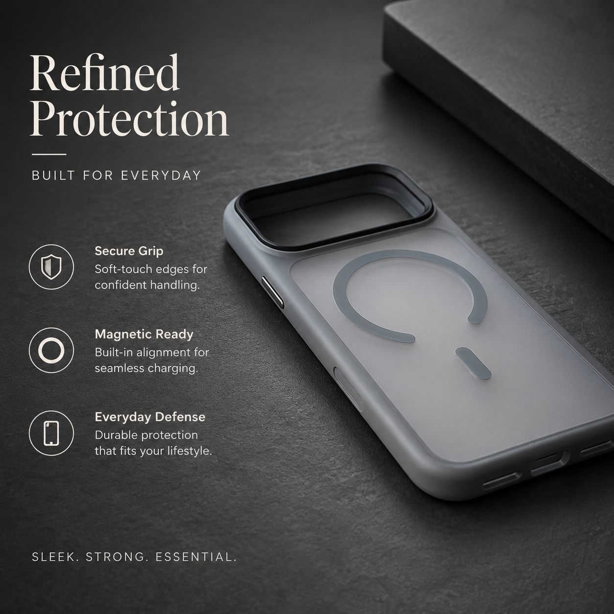 Premium iPhone Case MagSafe Compatible TPU PC Shockproof Cover Camera Control Button Anti Fingerprint Matte Finish Slim Protective Grip Design