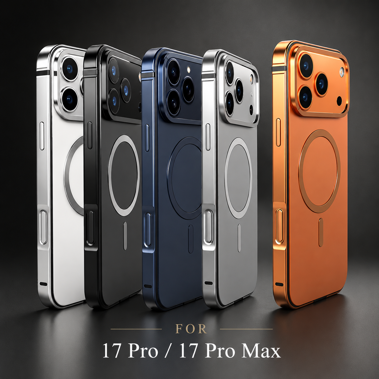 Premium iPhone Case MagSafe Compatible Titanium Alloy Cover with Shockproof Aluminum Bumper, PC TPU Back, Wireless Charging Support and Camera Lens Protection