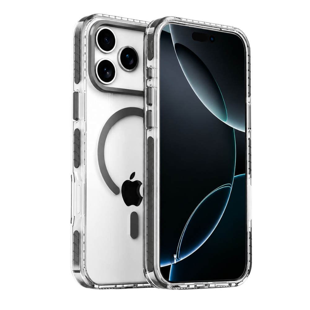 Premium iPhone Case MagSafe Compatible Transparent Acrylic TPU Hybrid Design with Camera Lens Protection, Shockproof Anti Scratch Construction