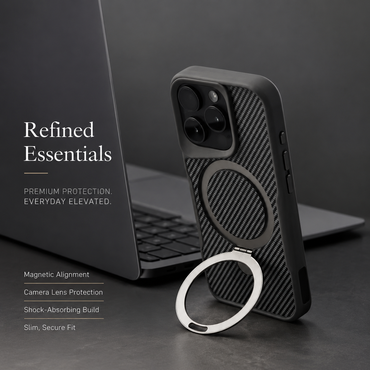 Premium iPhone Case MagSafe Compatible Transparent Cover with Camera Lens Protection, Shockproof Non Slip Grip and Anti Fingerprint Design