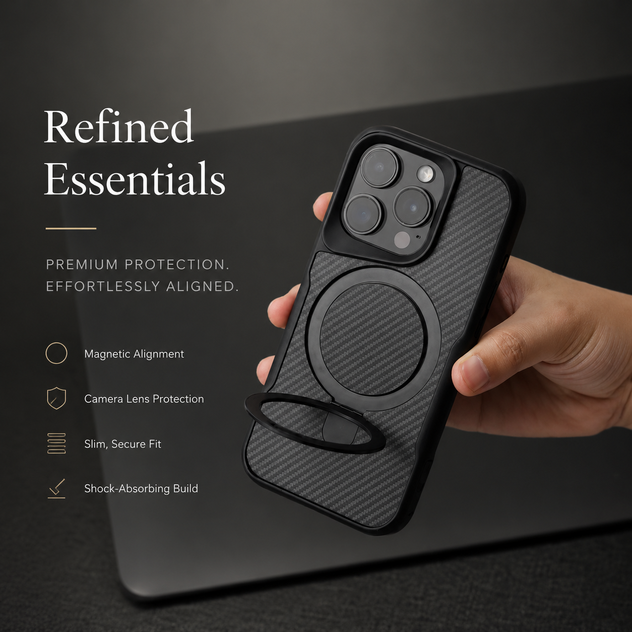 Premium iPhone Case MagSafe Compatible Transparent Cover with Camera Lens Protection, Shockproof Non Slip Grip and Anti Fingerprint Design