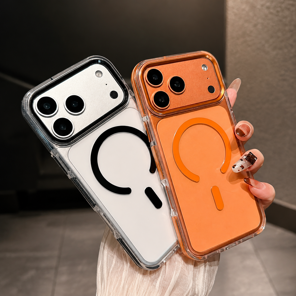 Premium iPhone Case MagSafe Compatible Transparent Design with Camera Lens Protection, Shockproof Anti Fingerprint Surface, Non Slip Soft Grip Construction
