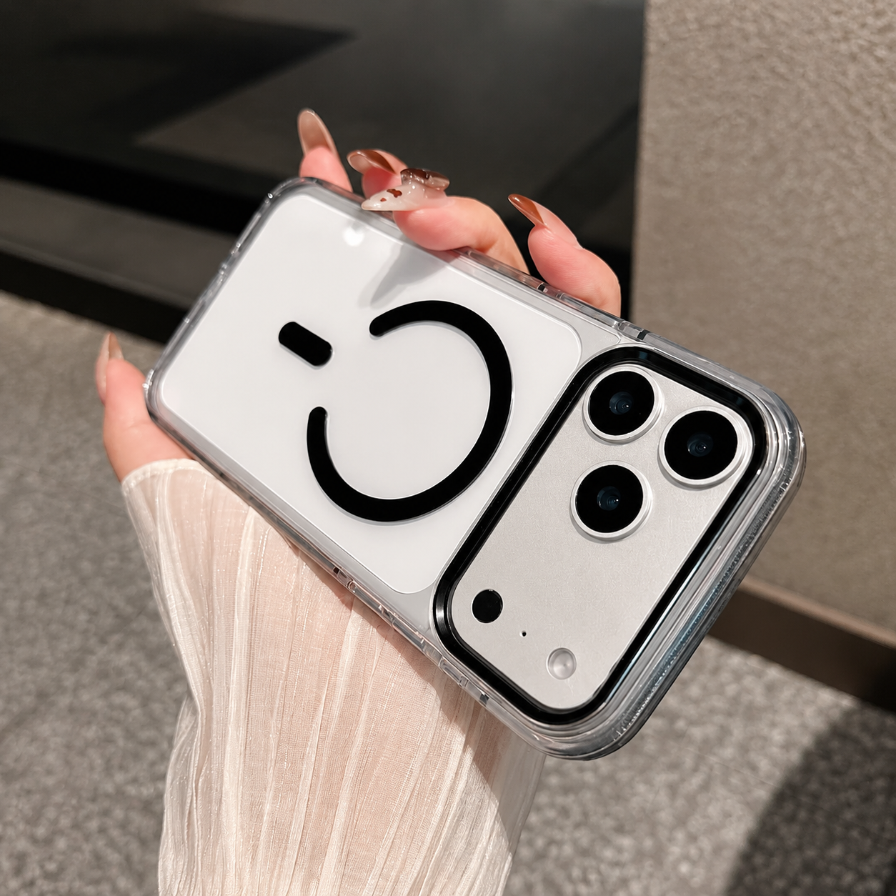 Premium iPhone Case MagSafe Compatible Transparent Design with Camera Lens Protection, Shockproof Anti Fingerprint Surface, Non Slip Soft Grip Construction