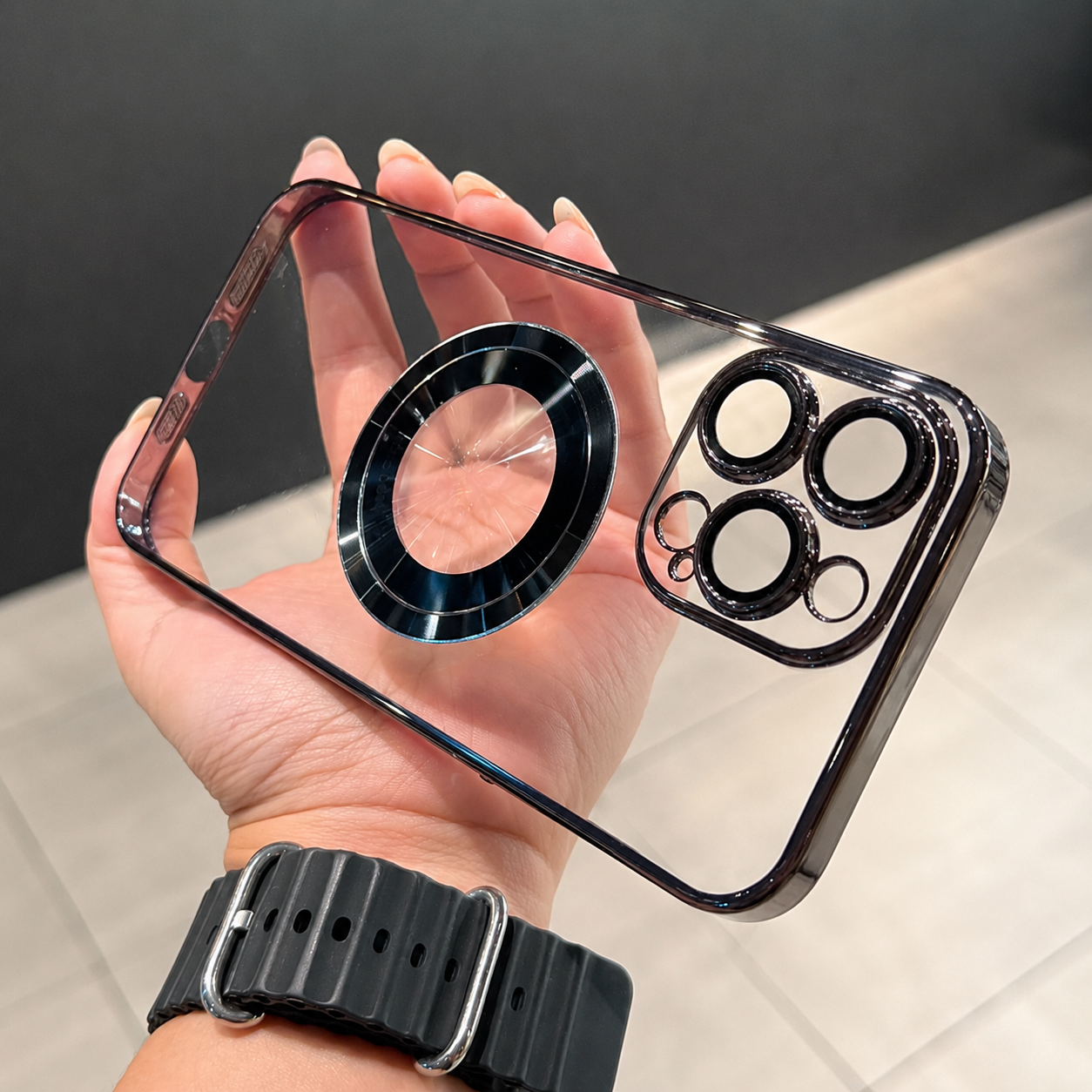 Premium iPhone Case MagSafe Compatible Transparent Protective Cover Camera Lens Protection Shockproof Clear Design Ultra Thin Lightweight Plated Finish