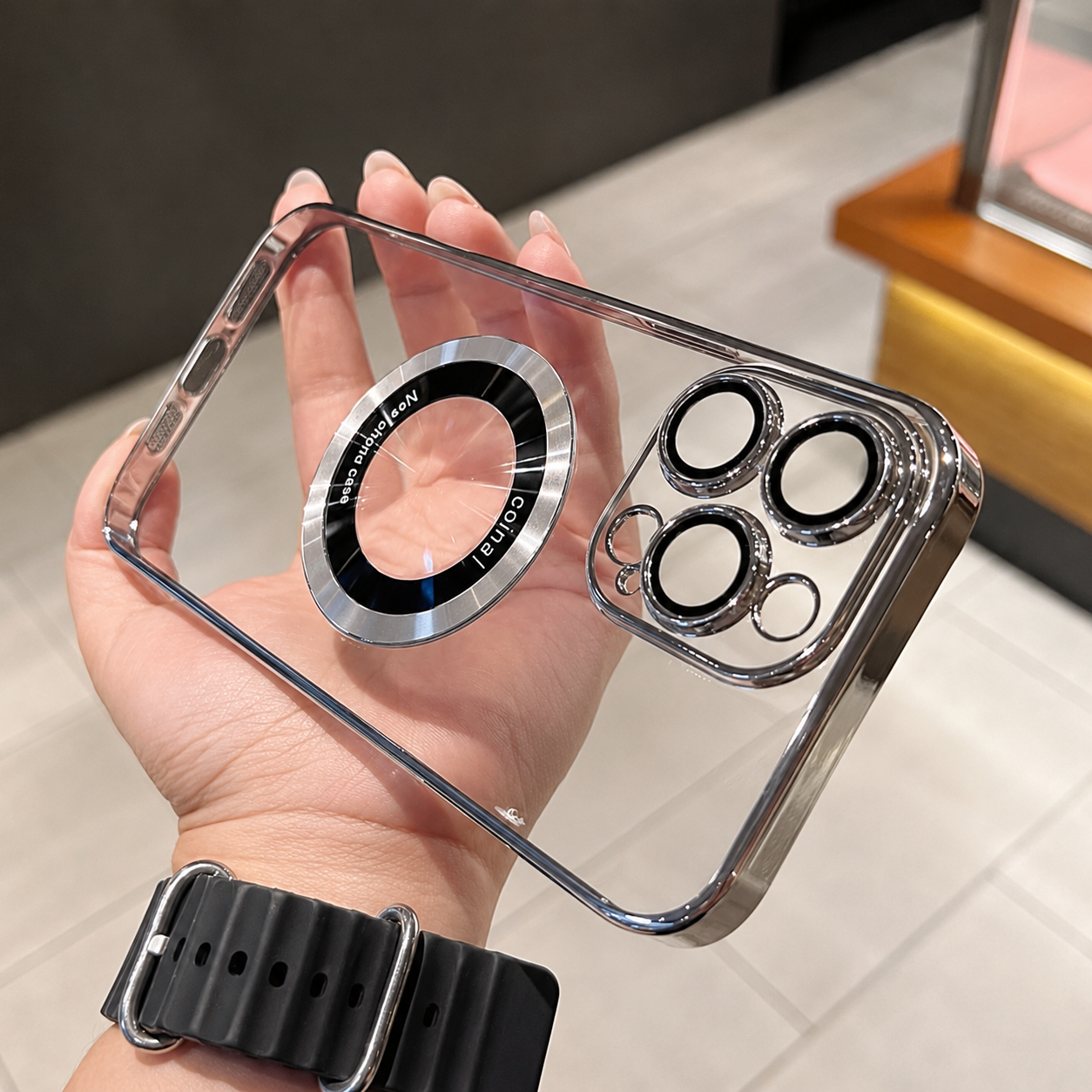 Premium iPhone Case MagSafe Compatible Transparent Protective Cover Camera Lens Protection Shockproof Clear Design Ultra Thin Lightweight Plated Finish