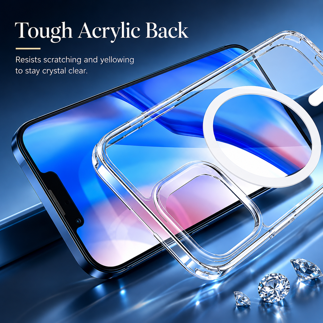 Premium iPhone Case MagSafe Compatible Transparent Protective Cover Camera Lens Protection Shockproof Ultra Thin Frameless Clear Design Slim Profile