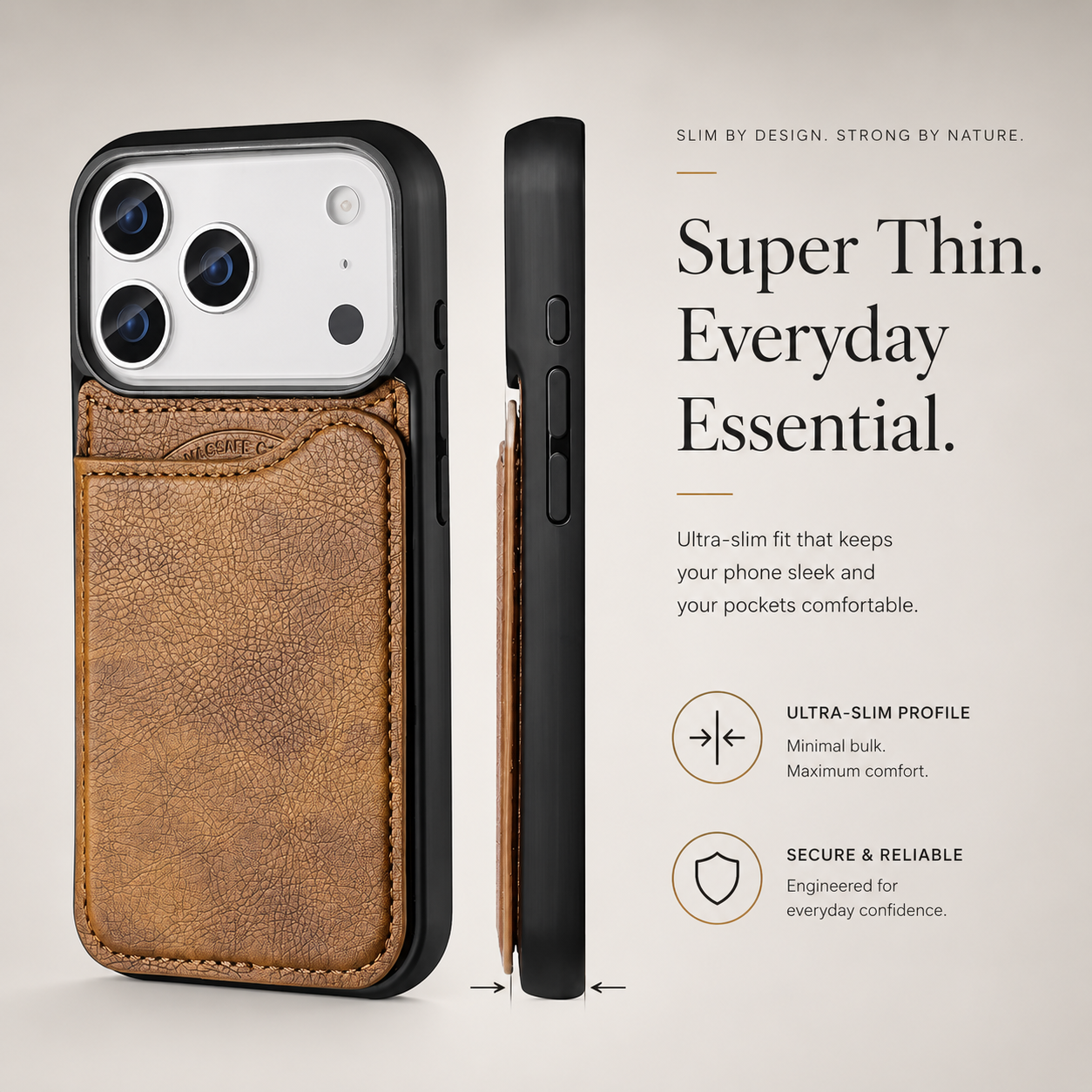 Premium iPhone Case MagSafe Compatible Wallet Cover Card Holder Shockproof Protective Cover Magnetic Flip Leather Design