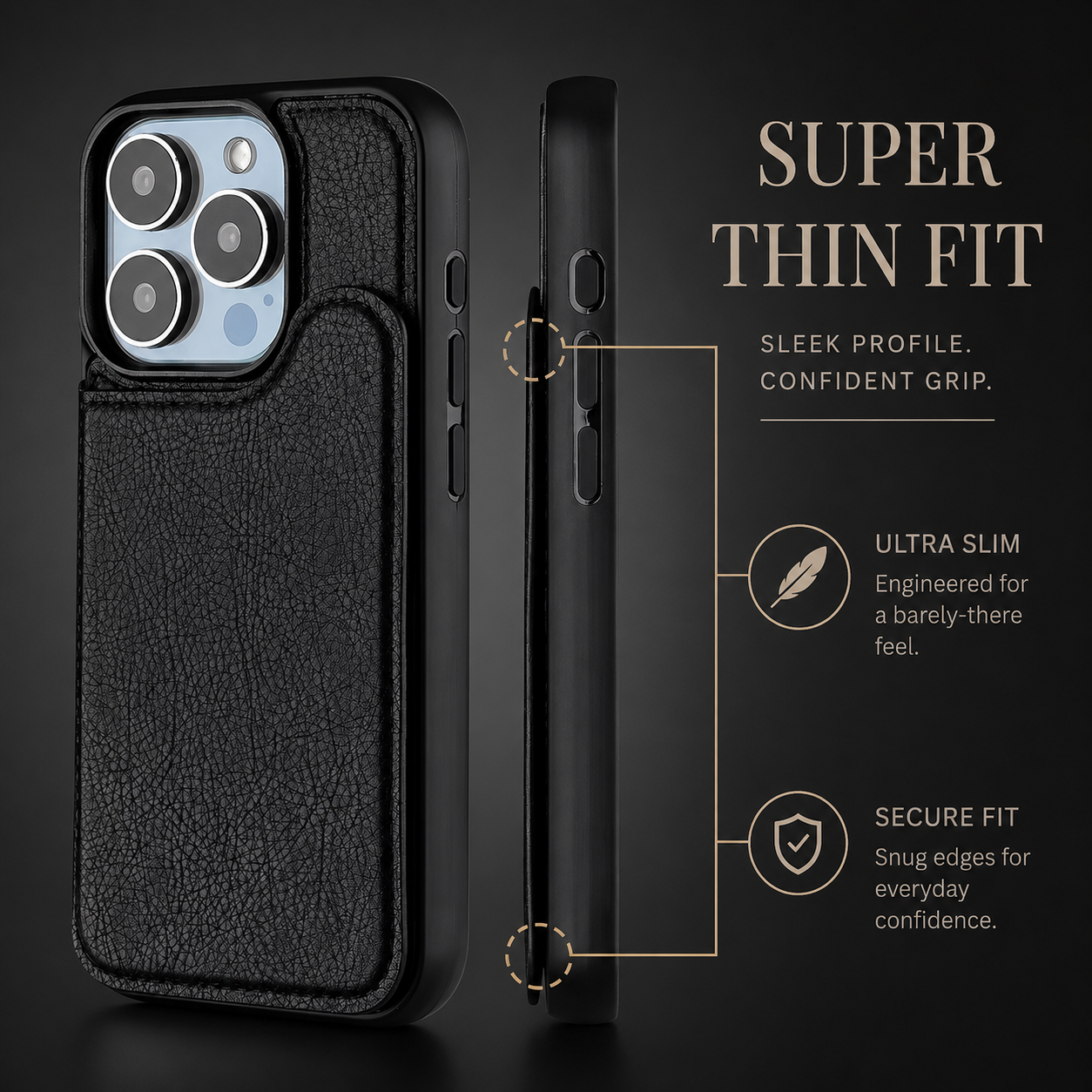Premium iPhone Case MagSafe Compatible Wallet Cover Card Holder Shockproof Protective Cover Magnetic Flip Leather Design