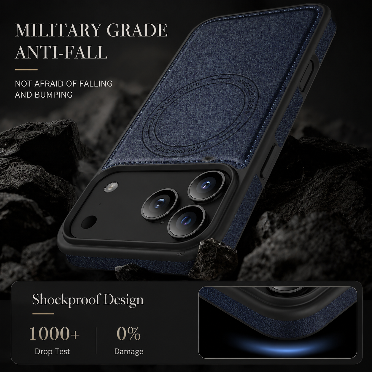 Premium iPhone Case MagSafe Compatible Wallet Cover Card Holder Shockproof Protective Cover PU Leather Magnetic Storage Design