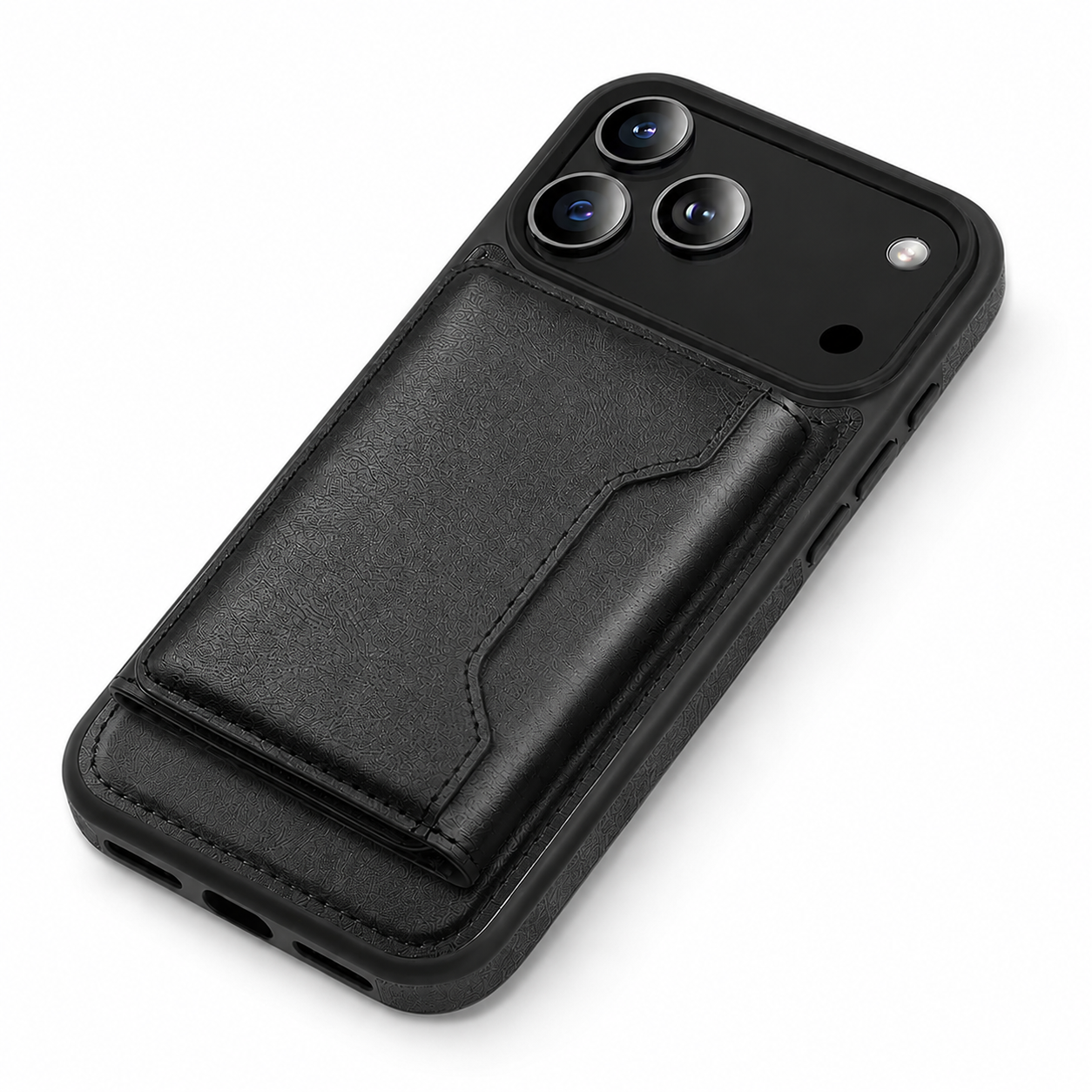 Premium iPhone Case MagSafe Compatible Wallet Cover Card Holder Shockproof Protective Cover PU Leather Magnetic Storage Design