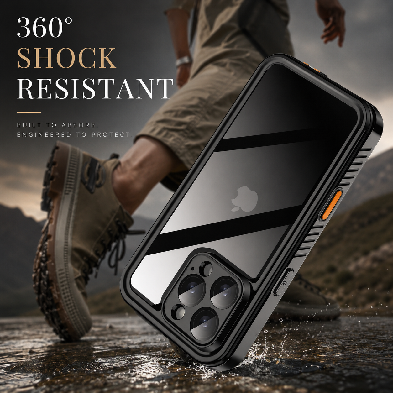 Premium iPhone Case MagSafe Compatible Waterproof Cover with Built In Screen Protector, Full Body Protection, Camera Lens Protection and Shockproof Design