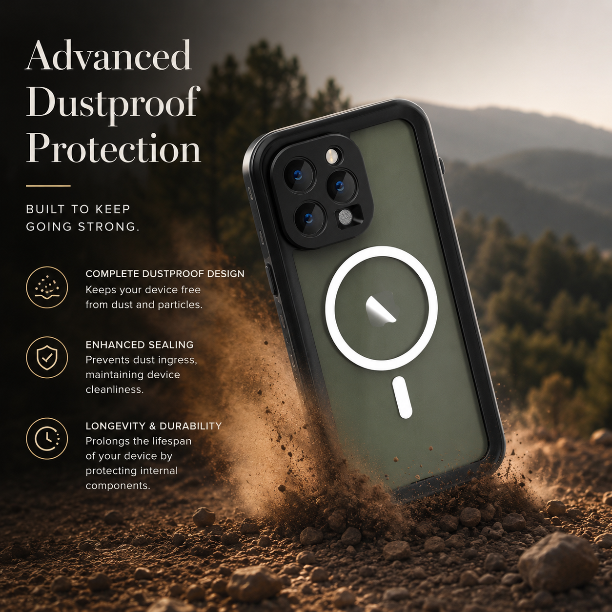 Premium iPhone Case MagSafe Compatible Waterproof IP68 Cover Camera Lens Protection Shockproof Full Body Sealed Transparent Design Anti Scratch Dustproof Protective Bumper