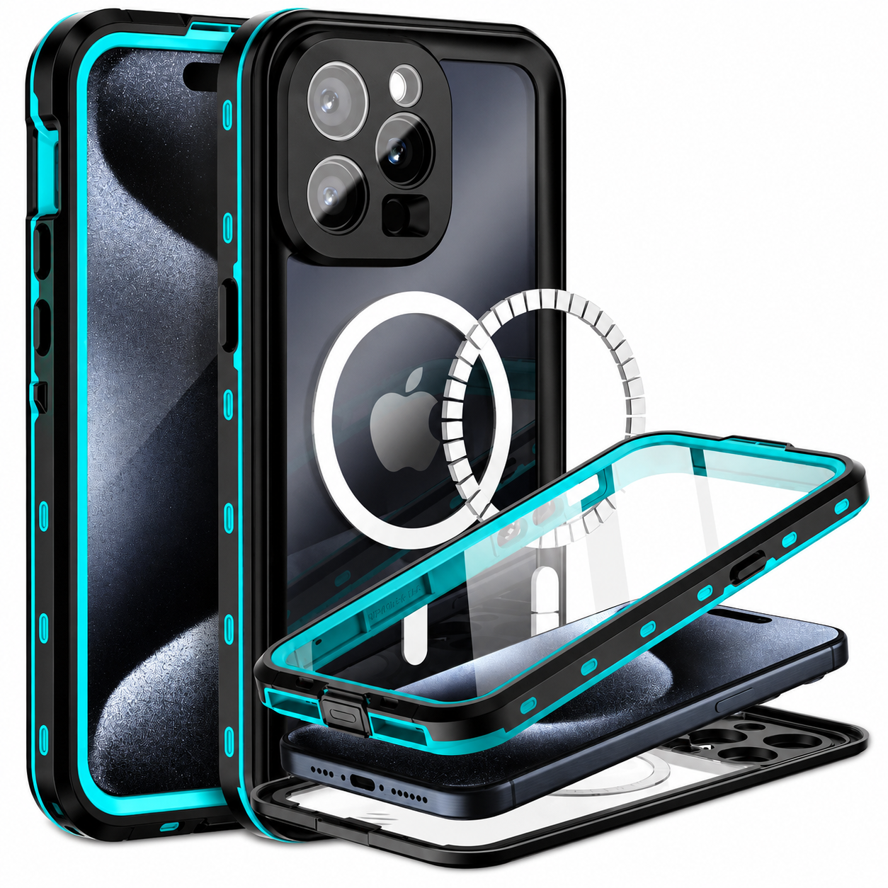 Premium iPhone Case MagSafe Compatible Waterproof IP68 Protective Cover 360 Full Body Shockproof Sealed Design Camera Lens Protection Dustproof