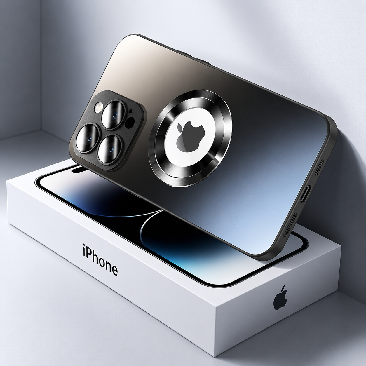 Premium iPhone Case MagSafe Compatible with Camera Lens Protection, Tempered Glass Matte Finish, Shockproof Magnetic Luminous Design, Slim Fit