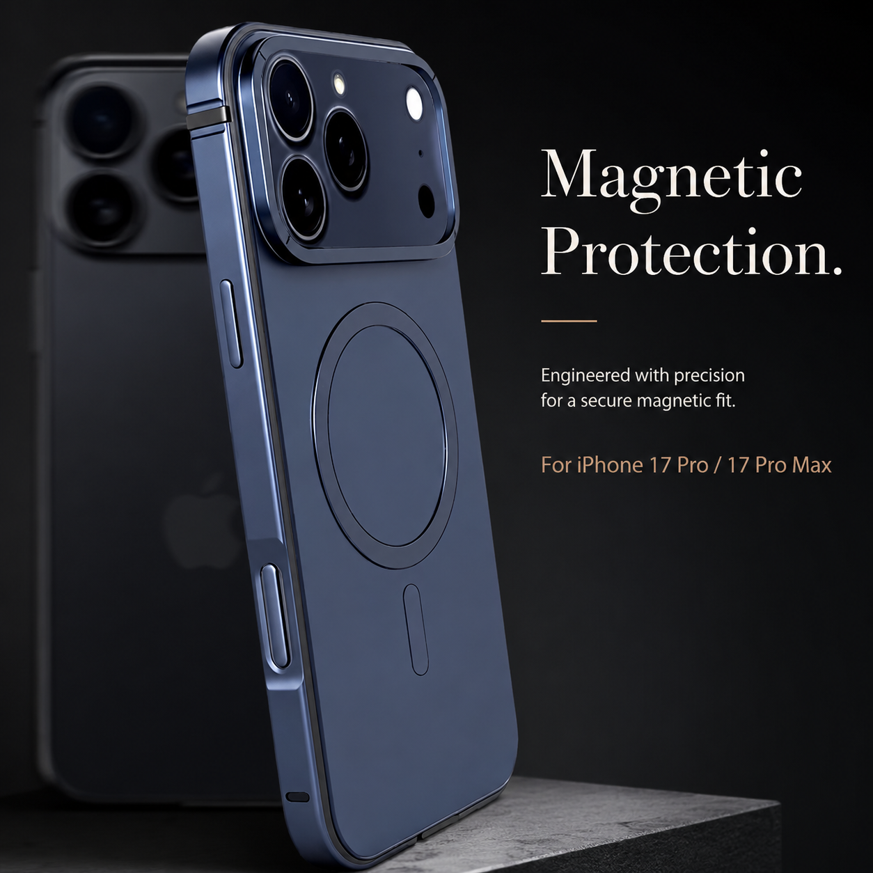 Premium iPhone Case MagSafe Compatible with Orange Aluminum Alloy Frame, Camera Lens Protection, Shockproof Design, Matte Finish and Secure Everyday Protection