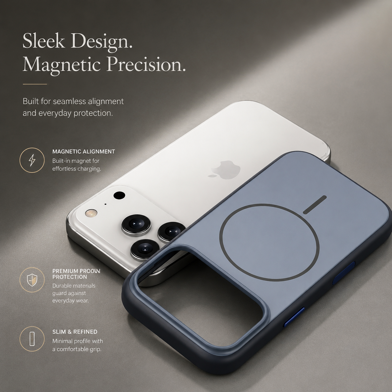 Premium iPhone Case MagSafe Frosted TPU PC Cover, Shockproof Protective Design with Camera Button, Anti-Fingerprint Matte Finish and Secure Grip