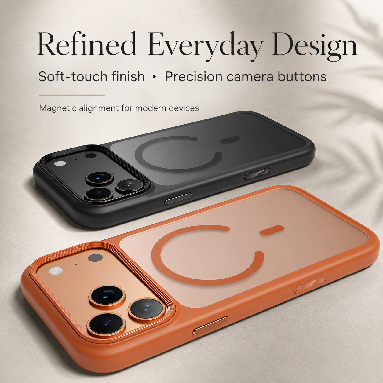 Premium iPhone Case MagSafe Transparent Soft Cover with Metal Buttons, Skin-Feel Matte Design, Shockproof Anti-Fingerprint Non-Slip Protection