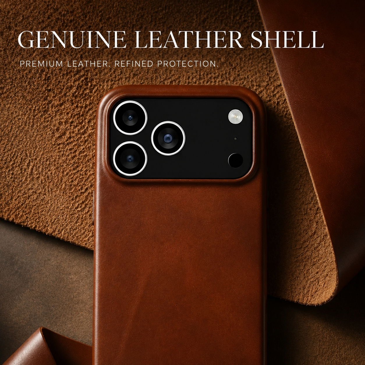 Premium iPhone Case MagSafe Vintage Oil-Wax Genuine Leather Cover, Shockproof Protective Design with Anti-Slip Grip, Dustproof Finish and Camera Protection