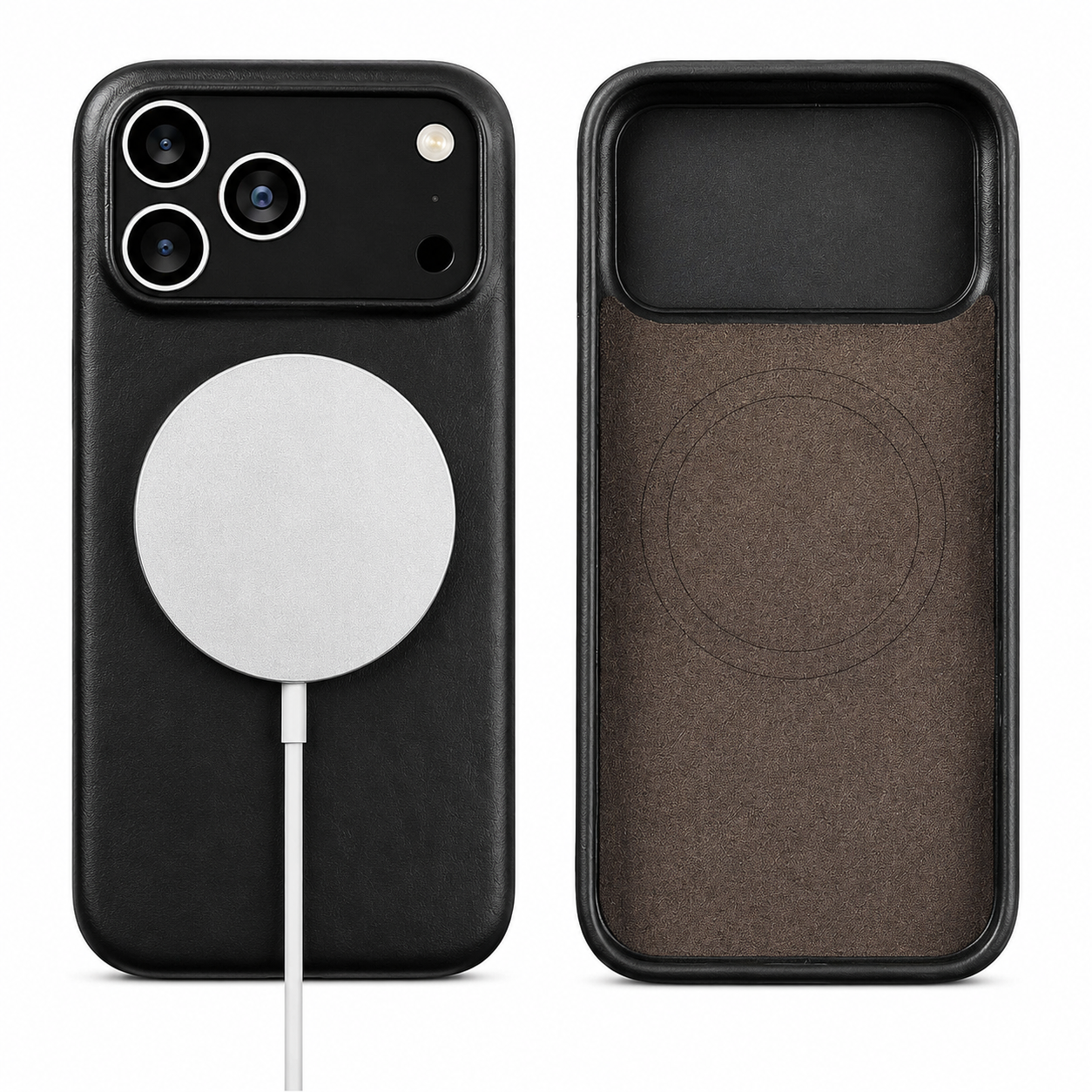 Premium iPhone Case MagSafe Vintage Oil-Wax Genuine Leather Cover, Shockproof Protective Design with Anti-Slip Grip, Dustproof Finish and Camera Protection