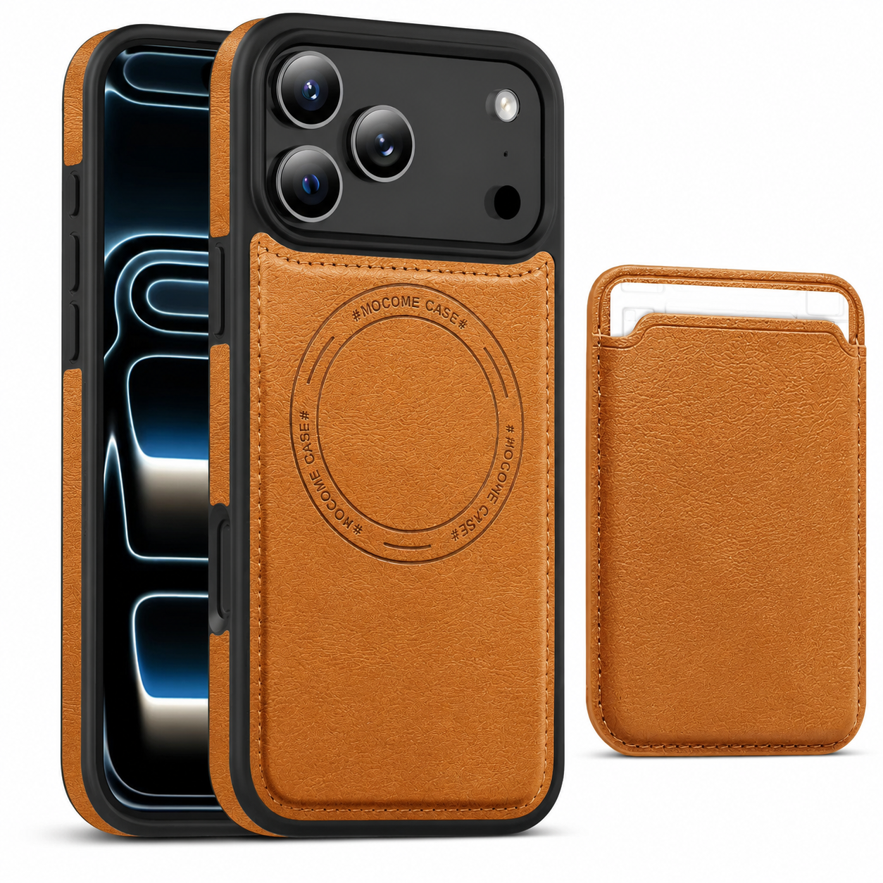 Premium iPhone Case Magnetic Card Holder Cover Wireless Charging Support Shockproof Dual Layer Protection Anti Fingerprint Non Slip Design